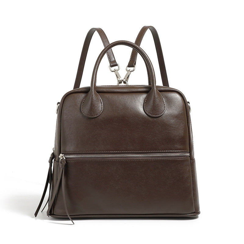 Women's Vegetable Tanning Leather Retro Multifunctional Light Backpacks