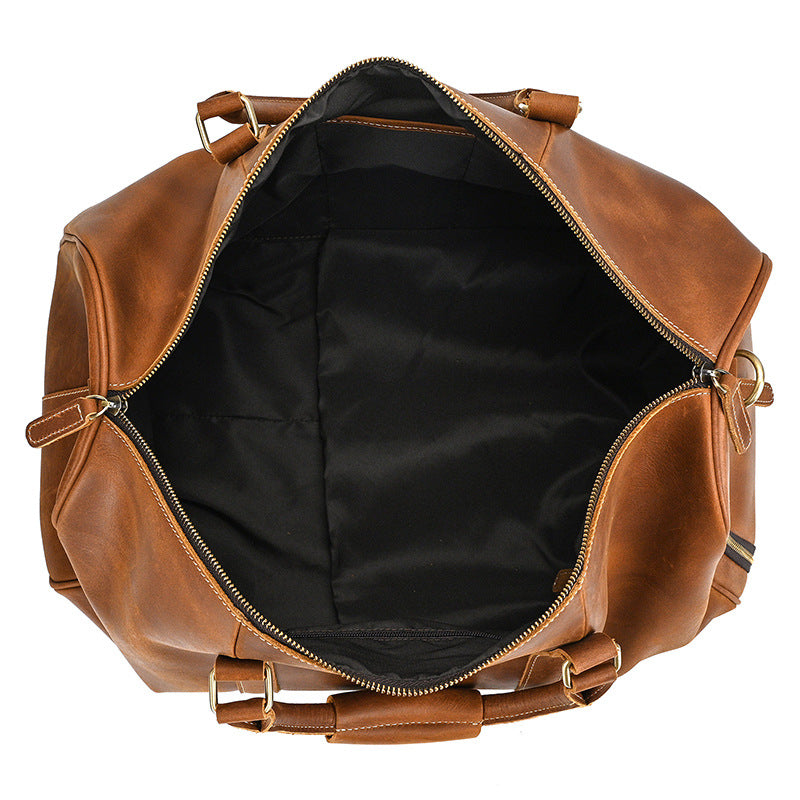 Men's Crazy Horse Leather Fitness With Shoe Luggage