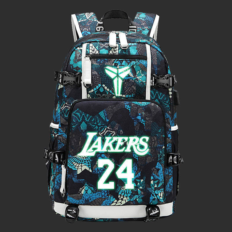 Men's Black Mamba Basketball Thermal Transfer Printing Backpacks