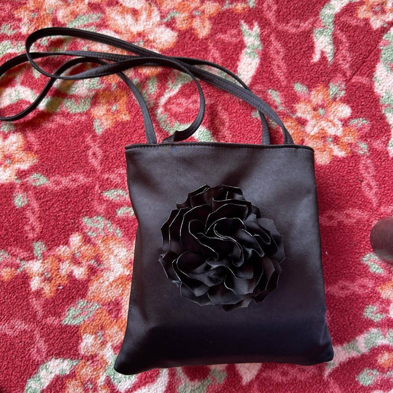 Style Niche Rose Flower Summer Satin Shoulder Bags
