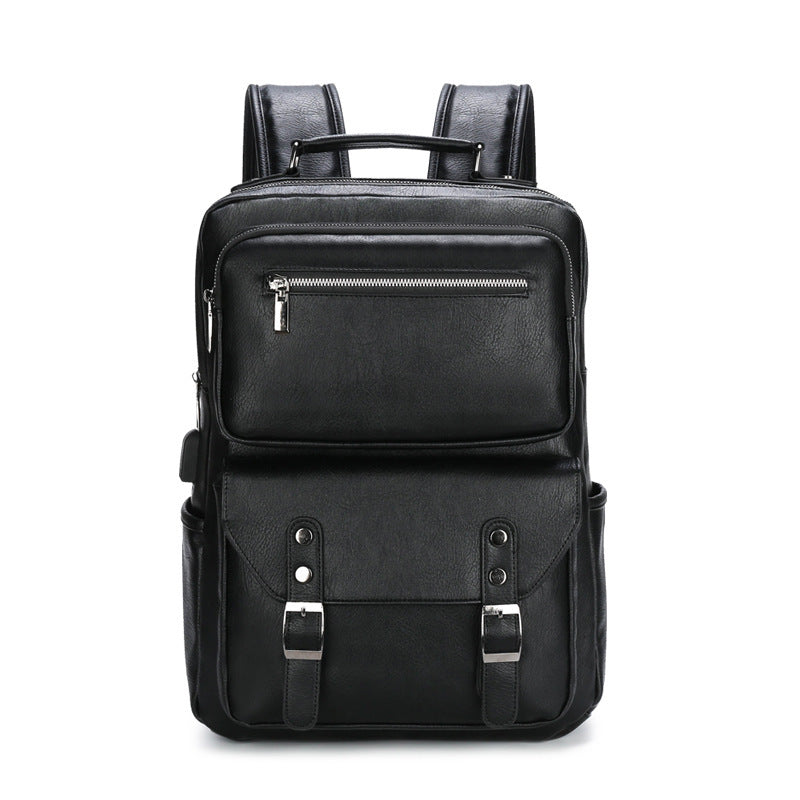 Men's Leather Business Leisure Large Capacity Inch Backpacks
