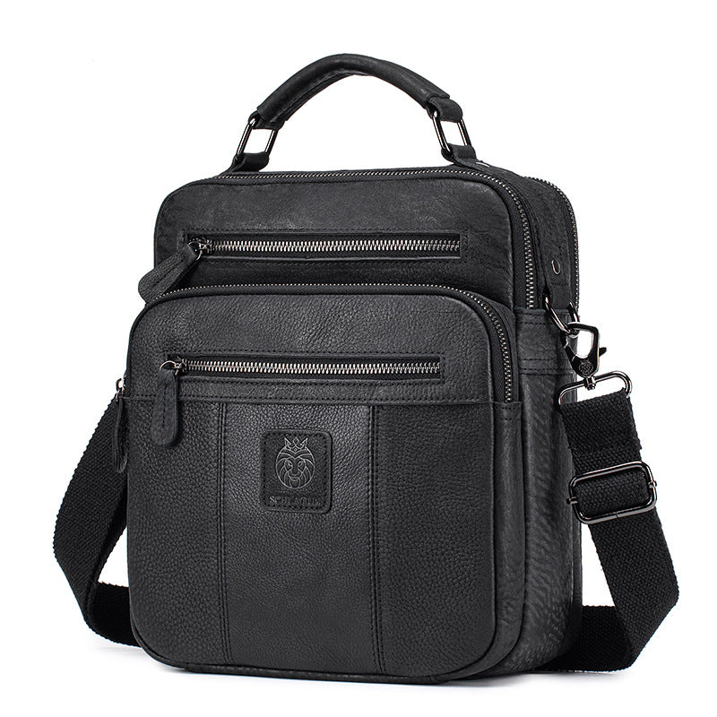 Men's Lion First Layer Cowhide Leather Vintage Men's Shoulder Bags