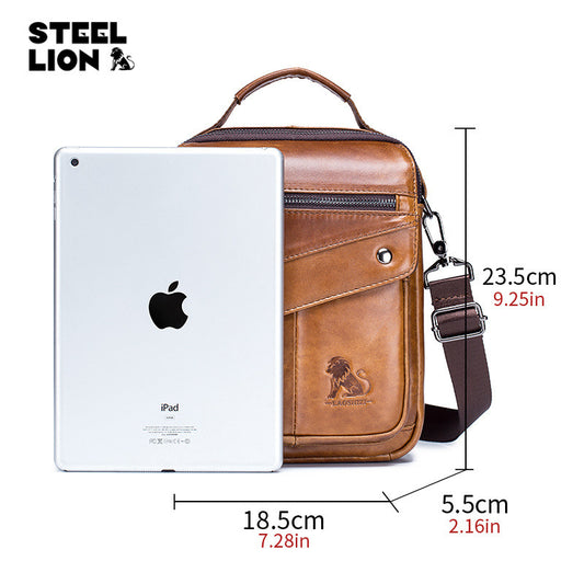 Men's First Layer Cowhide Retro Trendy Large Men's Shoulder Bags