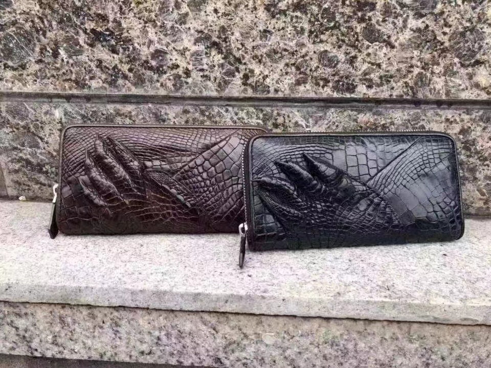 Men's Thailand Crocodile Leather Clutch Genuine Business Paw Zipper Men's Handbags