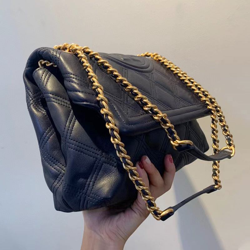 Women's Genuine Leather Fashion Korean Flip Sheepskin Shoulder Bags
