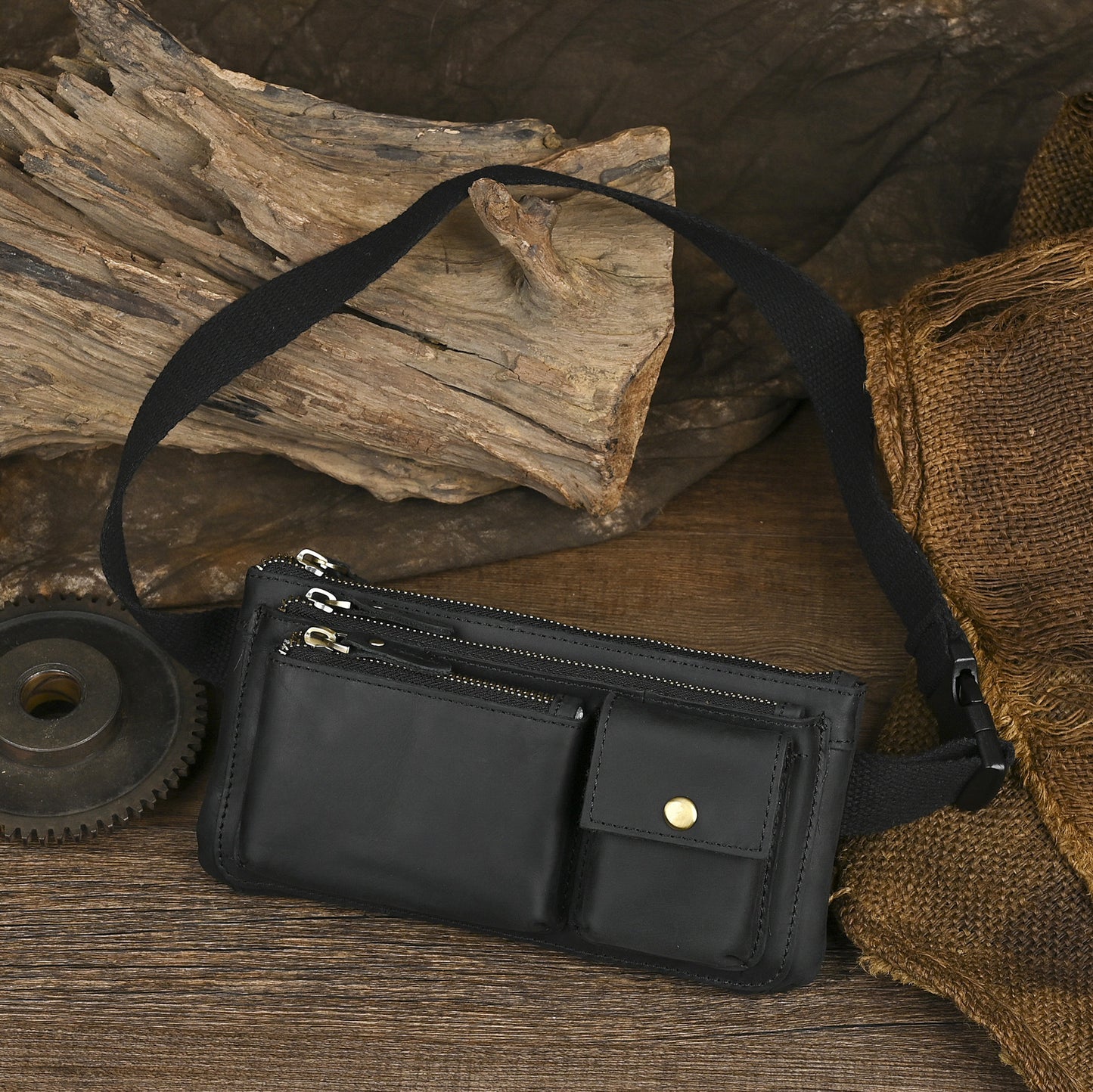 Men's Layer Crazy Horse Skin Cowhide Trendy Men's Chest Bags