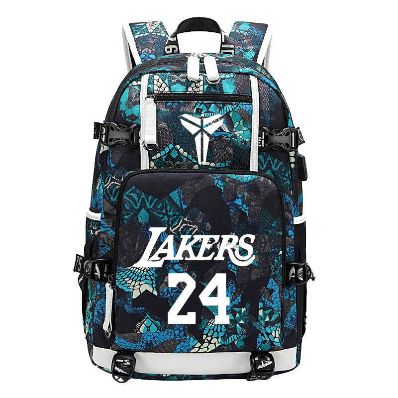 Men's Black Mamba Basketball Thermal Transfer Printing Backpacks