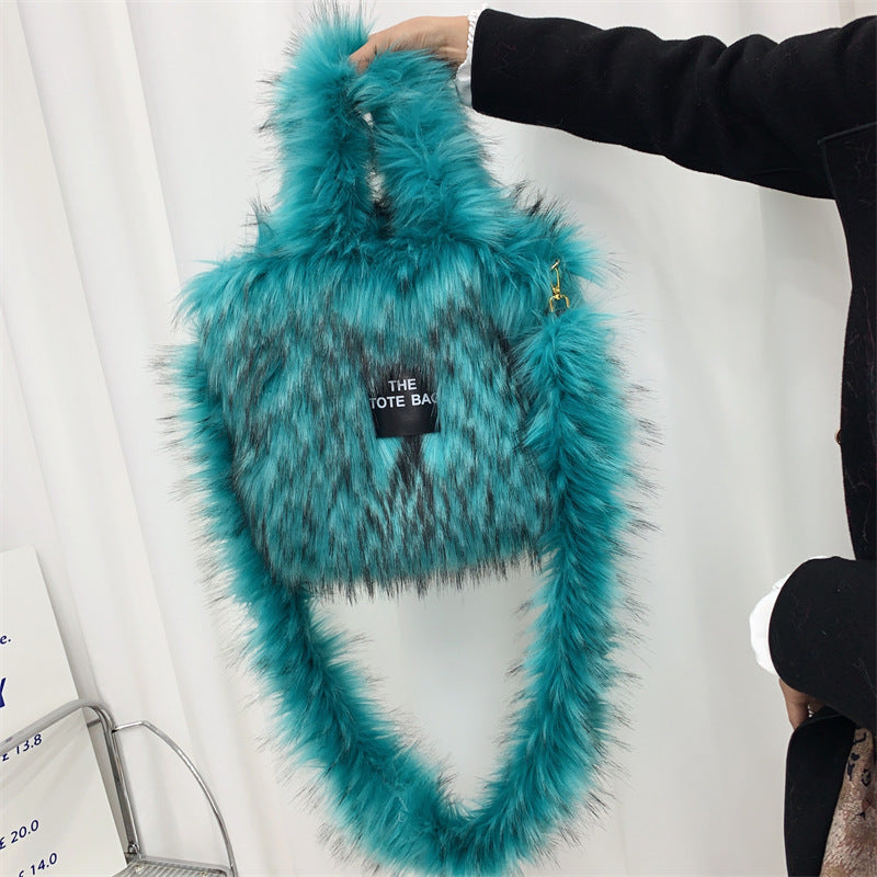 Raccoon Fur Plush Large Capacity Totes Tote Bags