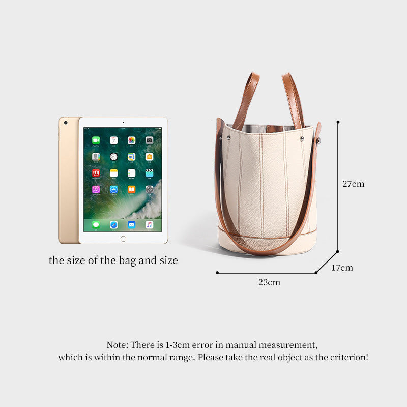 Women's Niche High-grade Genuine Leather Light Luxury Bucket Bags