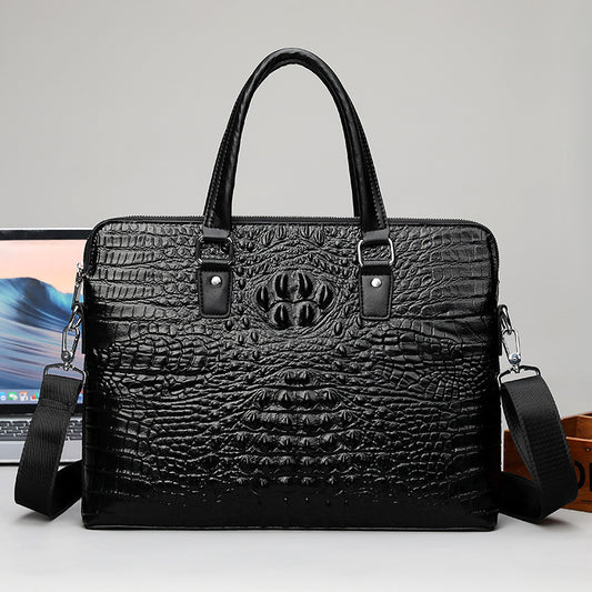 Men's Cowhide Leather Business Large Capacity Genuine Bags
