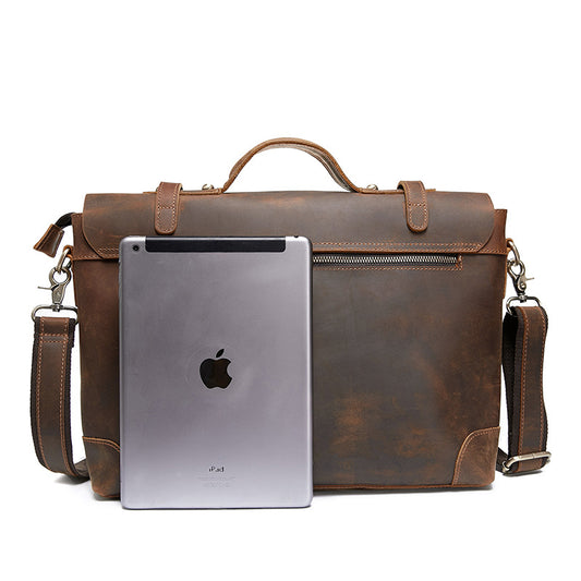 Men's Vintage Genuine Leather Computer Crazy Horse Men's Briefcases