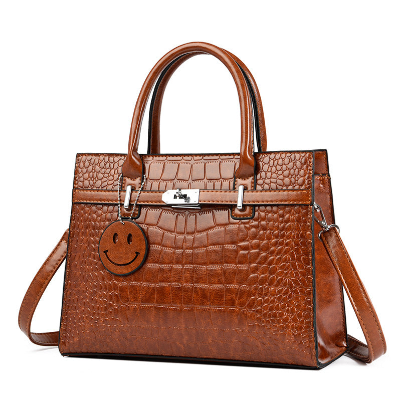 Women's Fashion Portable Three-piece Set Mother Crocodile Shoulder Bags