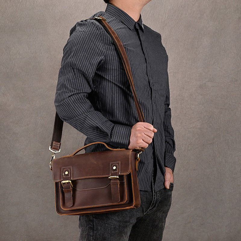 Men's Leather Crazy Horse First Layer Cowhide Bags