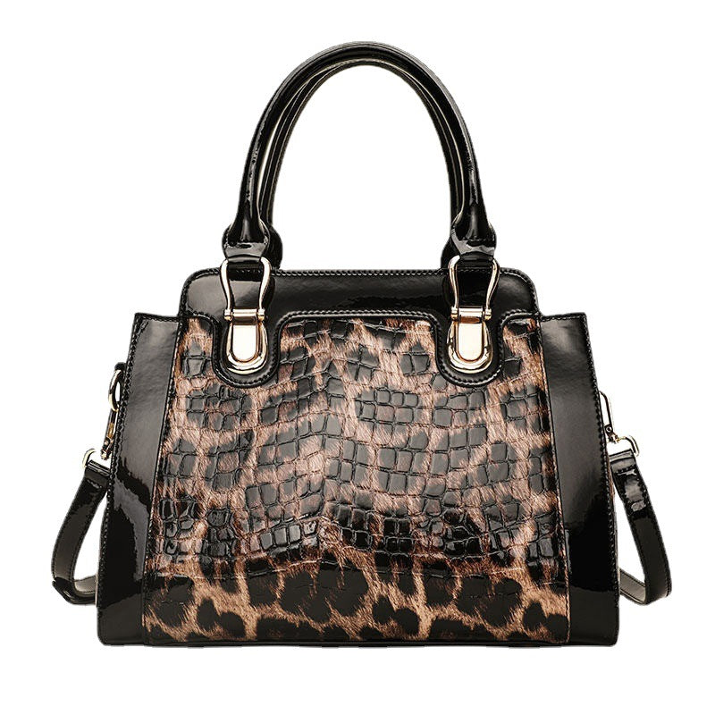 Women's Genuine Leather Fashionable Leopard Print Cowhide Handbags