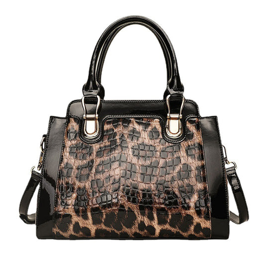 Women's Genuine Leather Fashionable Leopard Print Cowhide Handbags