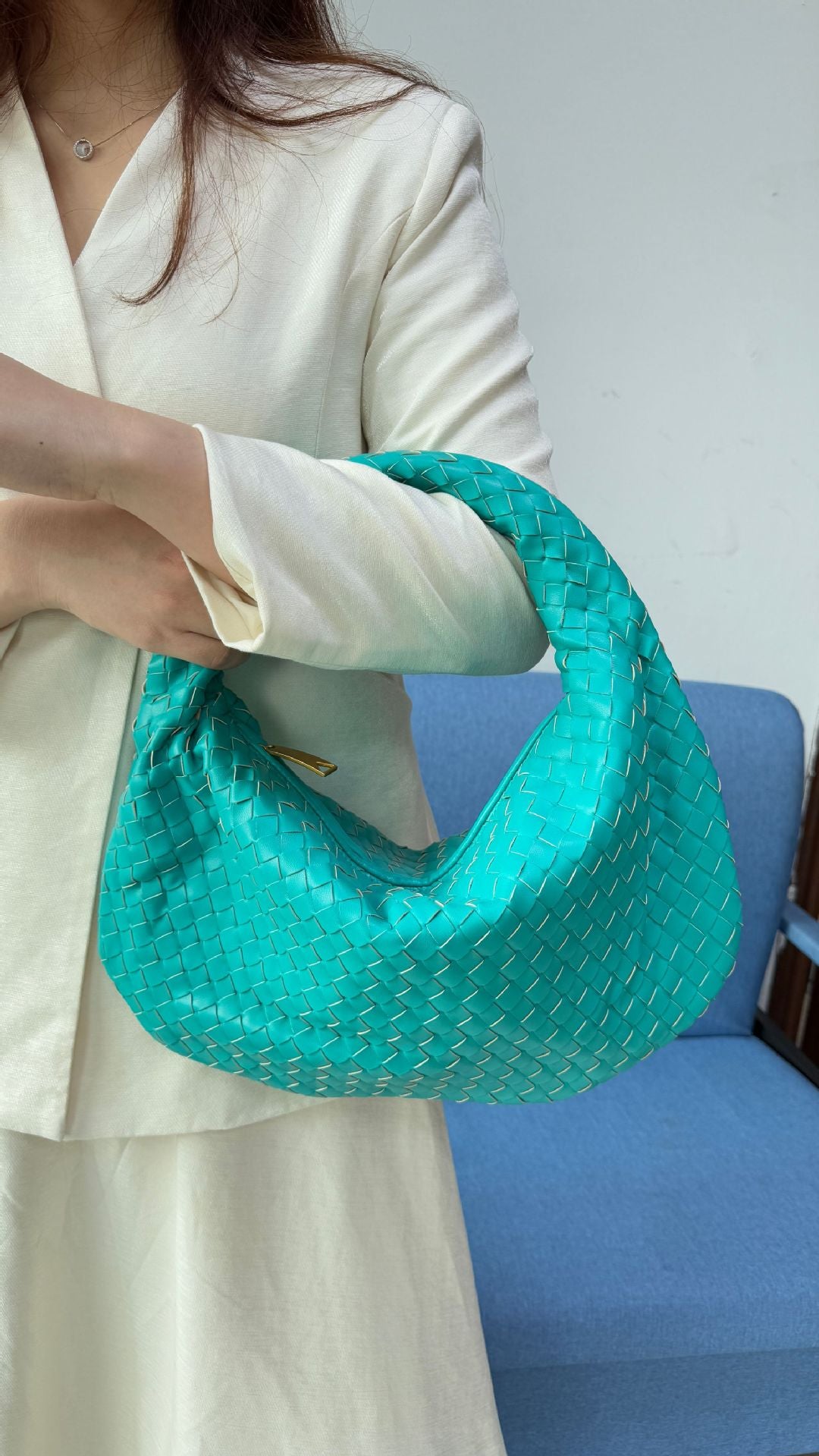 Women's High-grade Woven Stylish Underarm Large Capacity Tote Bags