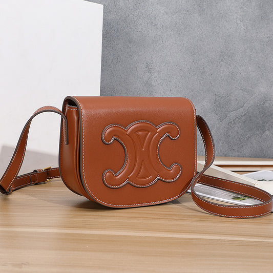 Arc Saddle Genuine Leather Fashion Fashionable Shoulder Bags