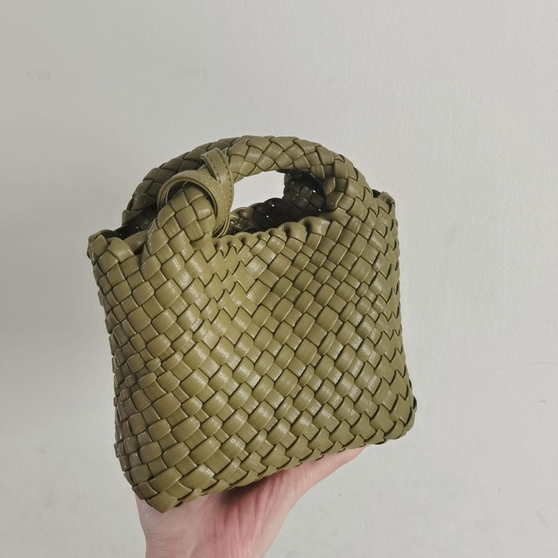 Woven Summer Soft Leather Underarm High-grade Small Square Bags