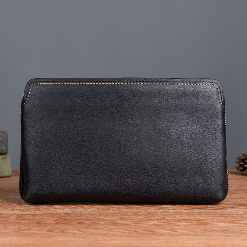 Practical Top Layer Village High Vegetable Tanning Men's Handbags