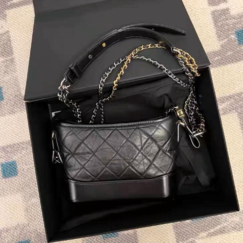 Women's Leather Hobo Classic Style Rhombus Chain Crossbody Bags