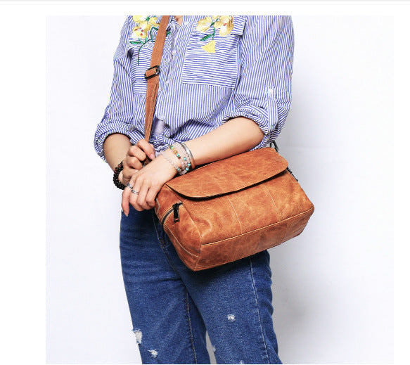 Women's Leather First Layer Cowhide Veil Diamond Handbags