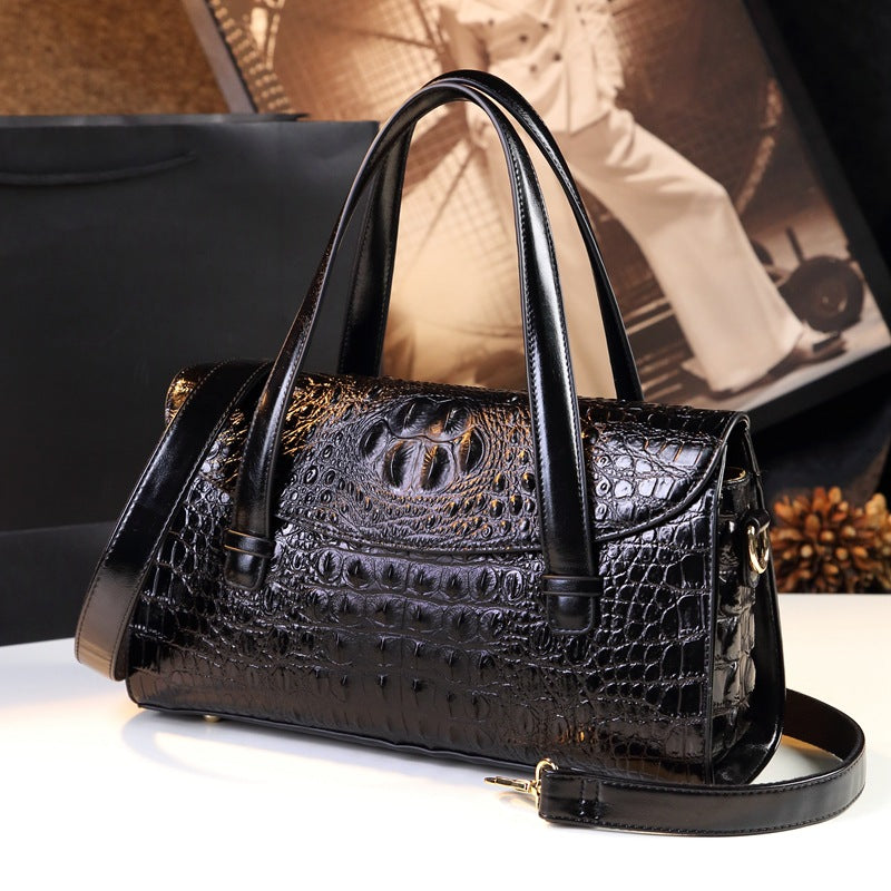 Women's Pillow Genuine Leather Boston Portable Elegant Handbags