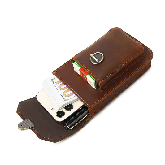 Men's Crazy Horse Leather First Layer Cowhide Buckle