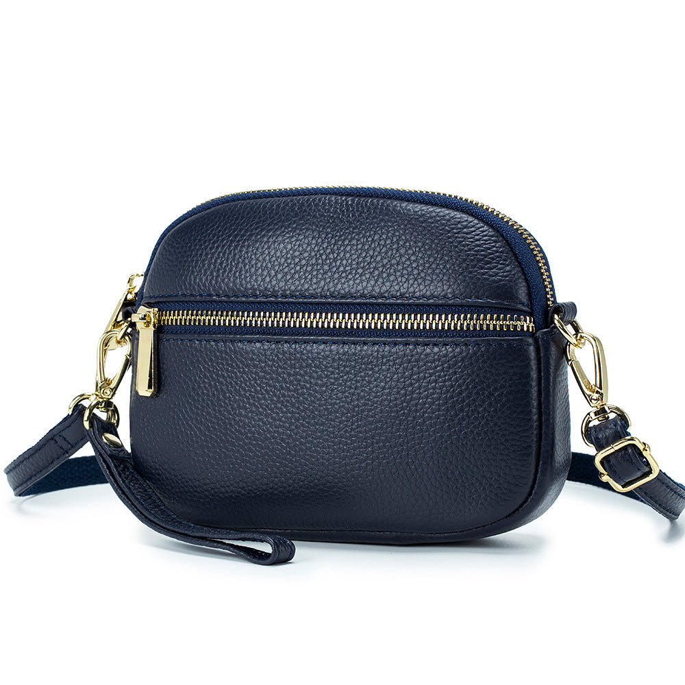 Women's Genuine Leather Cell Mini Solid Color Crossbody Bags