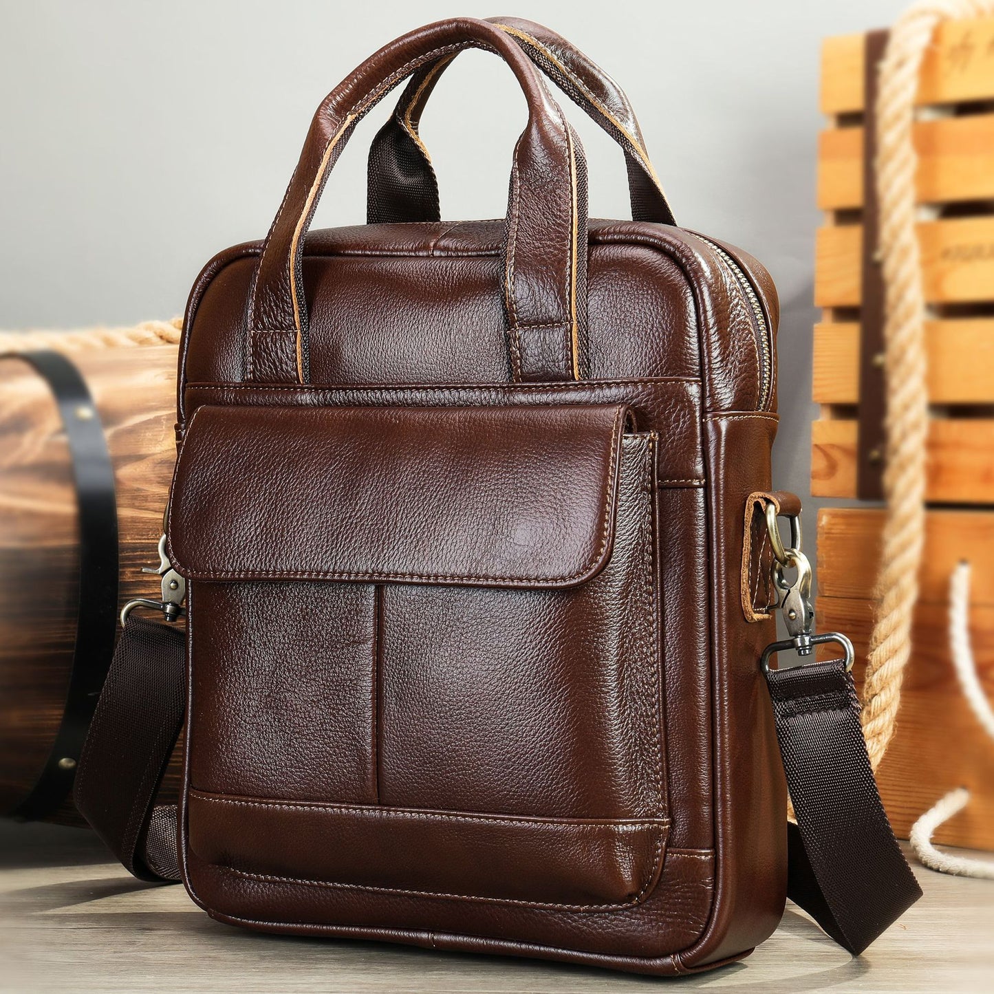Men's Graceful Stylish Fashion Genuine Leather Men's Shoulder Bags
