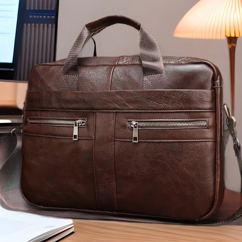 Men's Business First Layer Cowhide Computer Portable Men's Briefcases