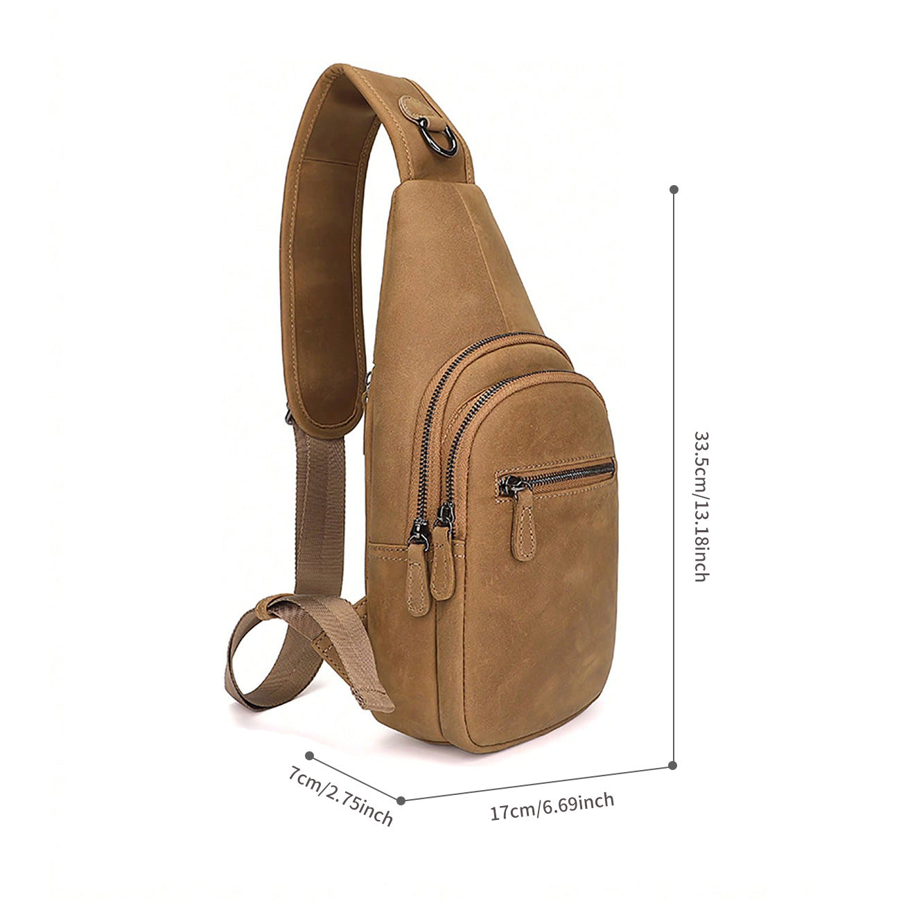 Men's Fashion Simple Leather Large Capacity Men's Chest Bags