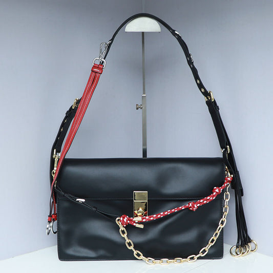 Women's Motorcycle Retro Ornaments Flip Twist Genuine Small Square Bags