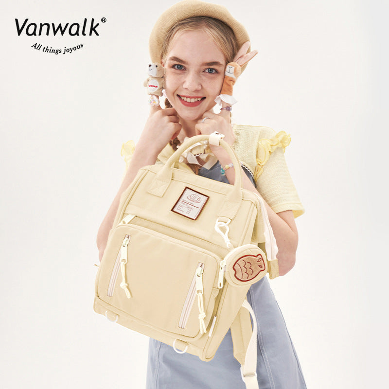 Women's Cheese Toffee Homemade Fish Cake Pendant Backpacks