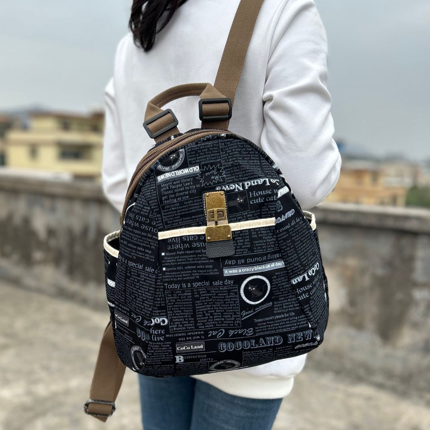 Unique Graceful Fashionable Cotton Linen Leisure Backpacks