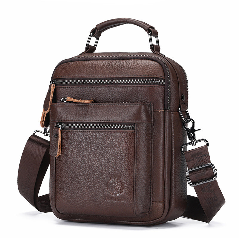 Men's First Layer Cowhide Leather Vintage Large Bags