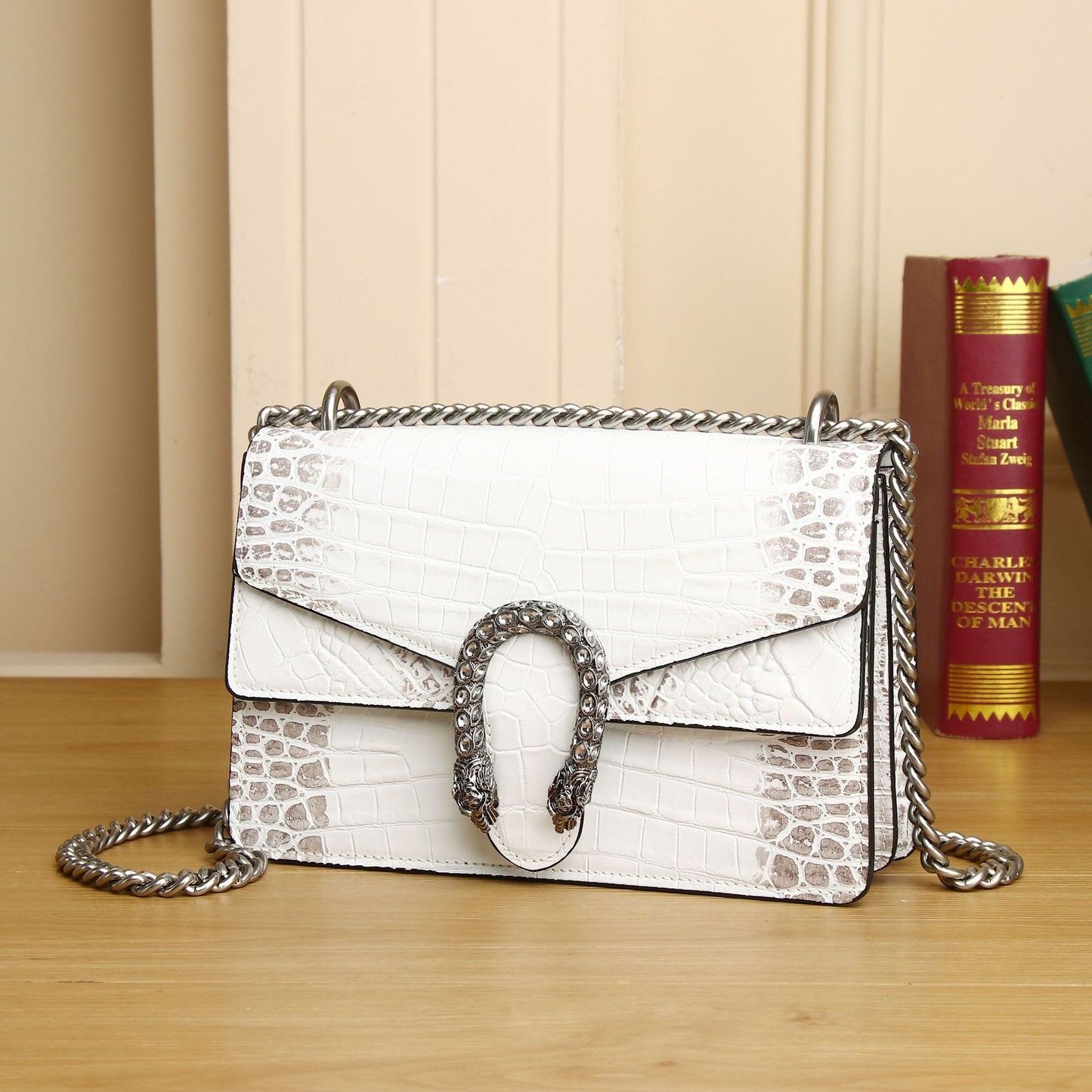 Women's Belly Pattern Wine God Fashionable Genuine Crossbody Bags