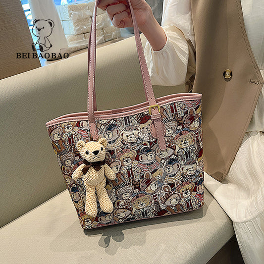 Women's Popular Source Bear Versatile Fashion Tote Bags
