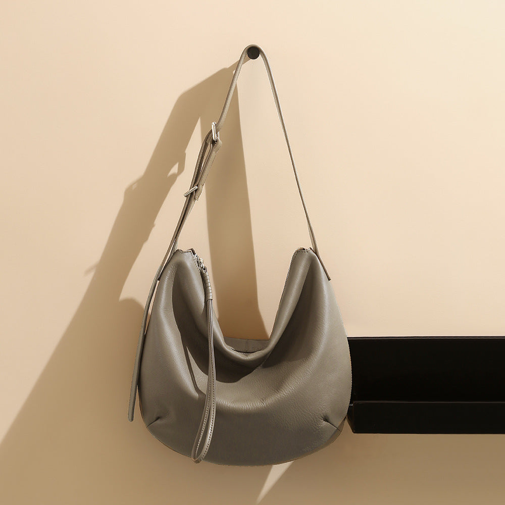 First Layer Cowhide Dumpling Fashion Large Capacity Shoulder Bags