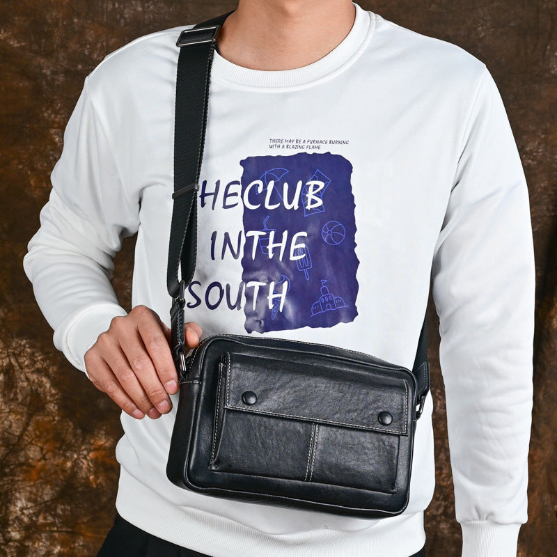 Men's Fashion First Layer Cowhide Trendy Men's Messenger Bags
