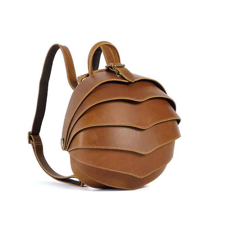 Men's Personalized Leather First Layer Crazy Horse Backpacks