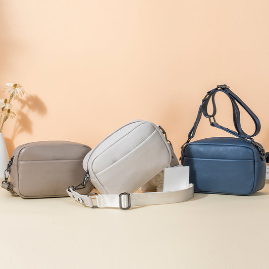 Women's Genuine Leather Trade Solid Color High-grade Small Square Bags