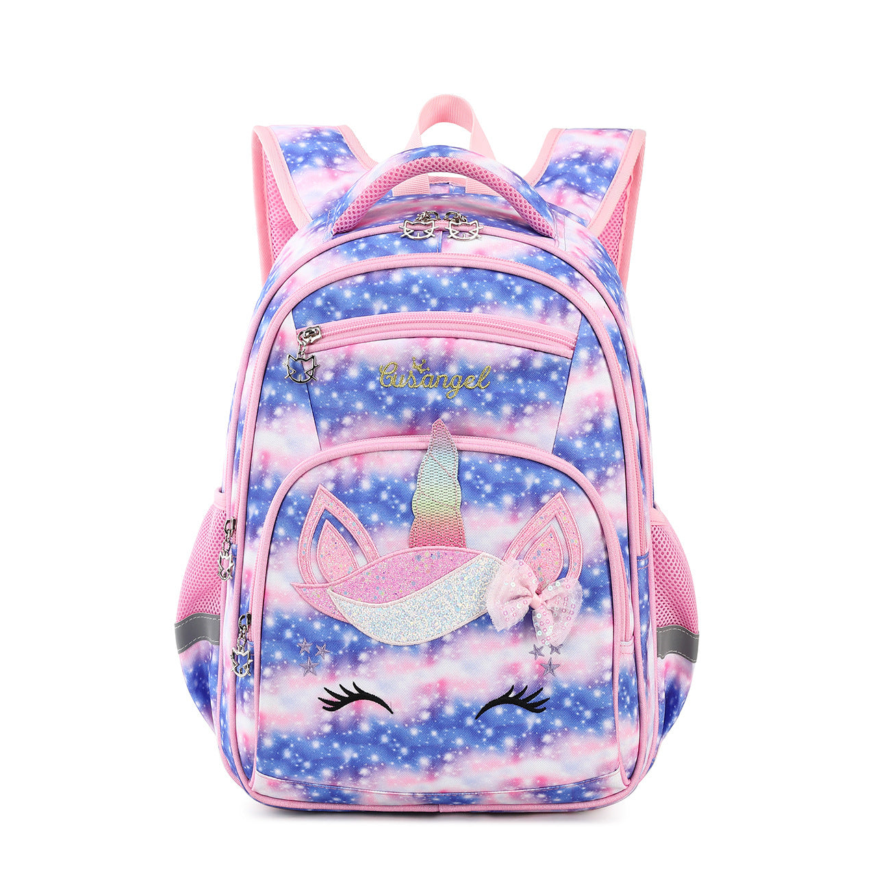 Children's Durable Striped Unicorn Cartoon Printed Elementary School Students' Schoolbags