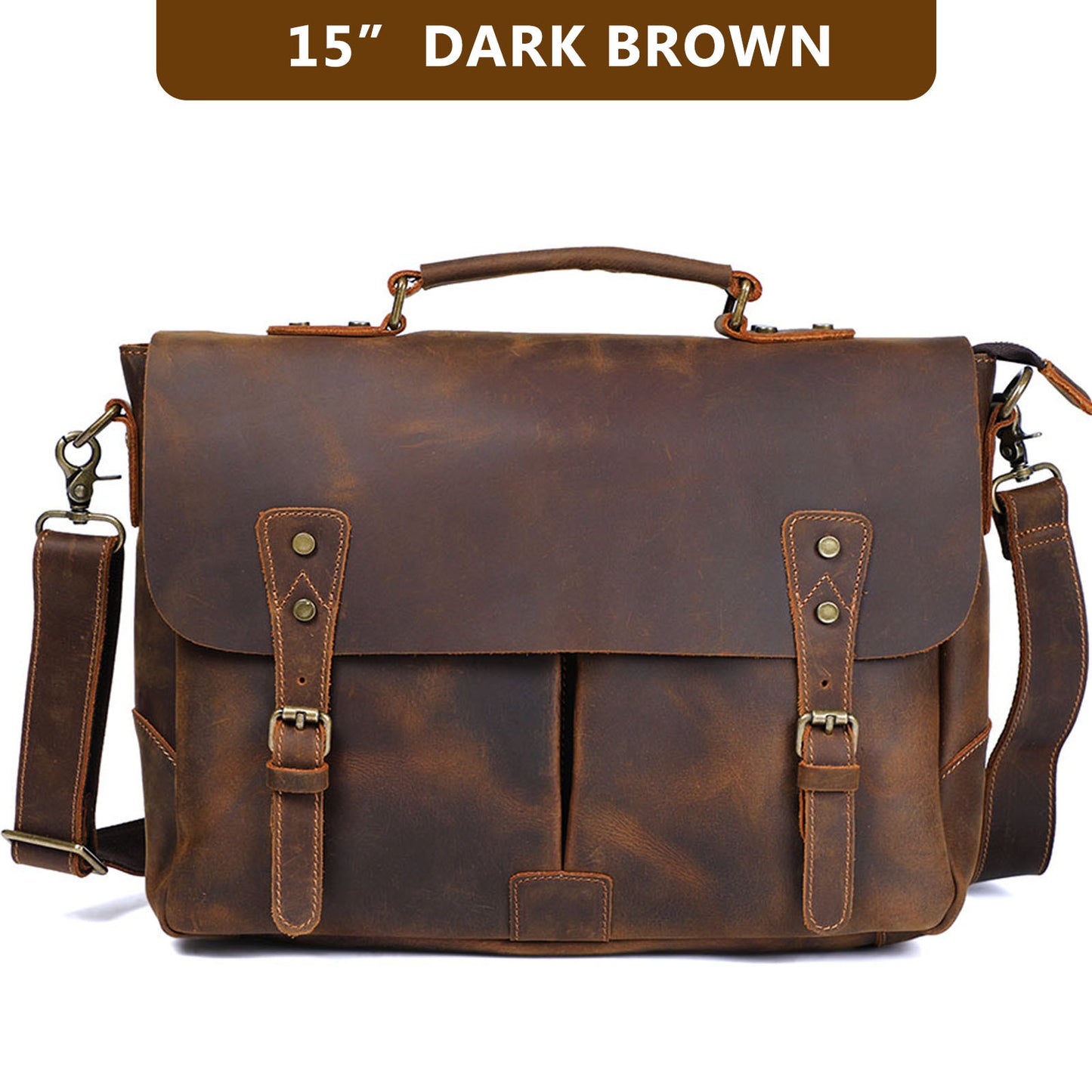 Men's Retro Crazy Horse Leather First Layer Cowhide Men's Briefcases