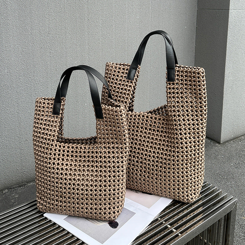 Luxury Hand-woven Silk Satin Windmill Knot Hollow Handbags