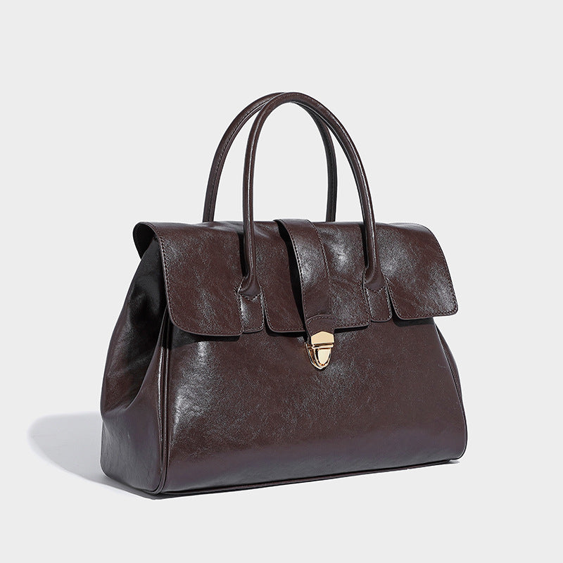 Women's High-grade Large Capacity Commuter Retro Portable Handbags