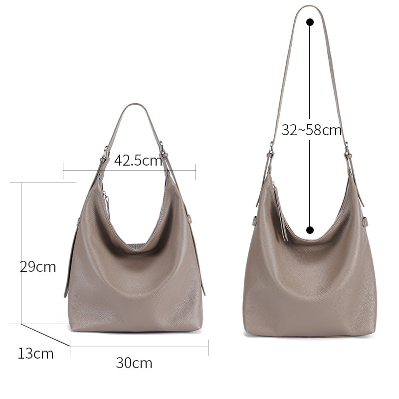 Women's First Layer Cowhide Big Leather Large Crossbody Bags