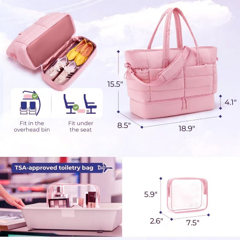 Women's Pretty Stylish Double Lightweight Fluffy Travel Bags