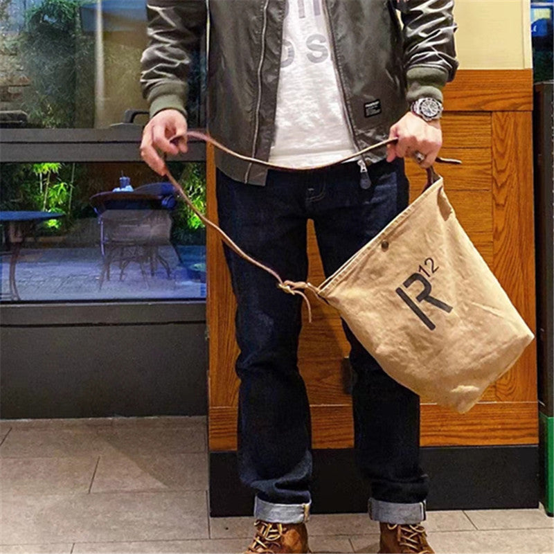 Women's & Men's & Vintage Canvas With Italian Washing Men's Shoulder Bags