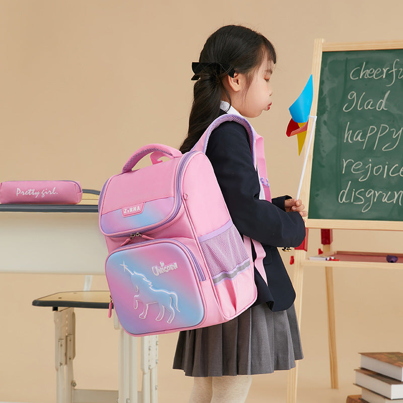 Children's Primary Gradient Grade Boys Decompression Spine Backpacks