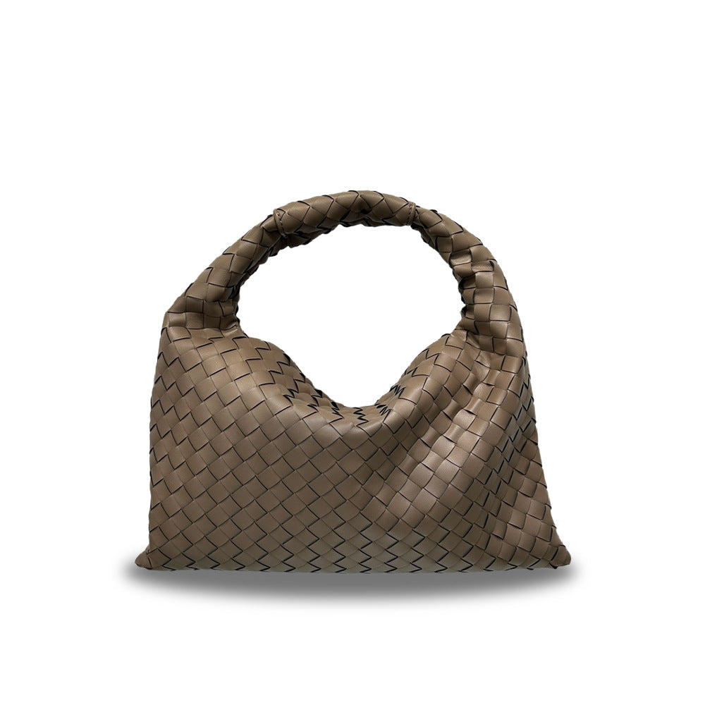 Women's Authentic Leather Weave Large Korean Style Bags